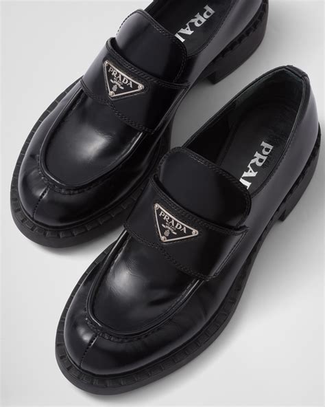 prada brushed leather loafers price|Prada buckle loafer ladies.